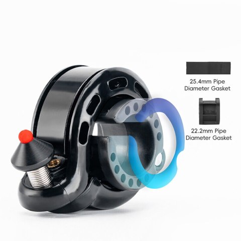 Dzwonek rowerowy w kształcie litery Q 100db - czarny ROCKBROS