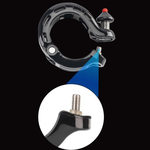 Dzwonek rowerowy w kształcie litery Q 100db - czarny ROCKBROS