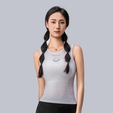 Koszulka kamizelka rowerowa tkanina 3D damska szybkoschnąca XL / XXL - biała ROCKBROS