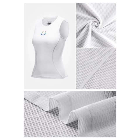 Koszulka kamizelka rowerowa tkanina 3D damska szybkoschnąca XL / XXL - biała ROCKBROS