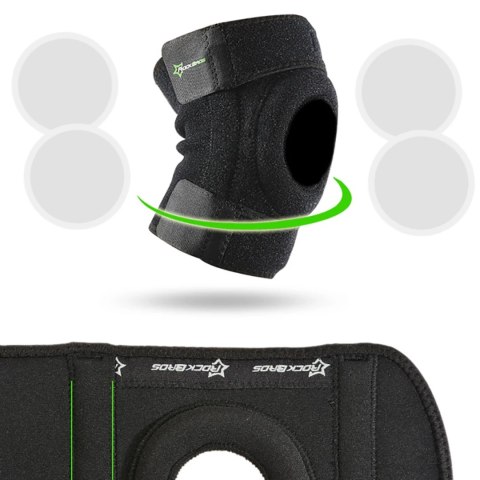 Nakolannik ochraniacz sportowy na kolano rzepkę i staw kolanowy rozmiar L - czarny ROCKBROS
