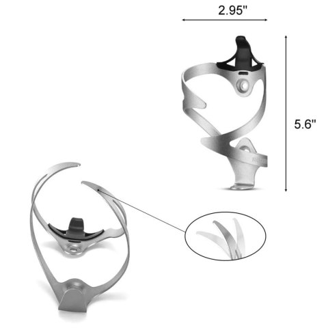 Uchwyt aluminiowy rowerowy na bidon butelkę - biały ROCKBROS