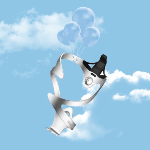 Uchwyt aluminiowy rowerowy na bidon butelkę - biały ROCKBROS