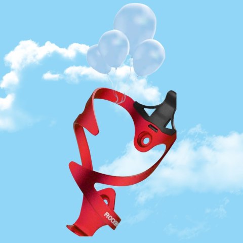 Uchwyt aluminiowy rowerowy na bidon butelkę - czerwony ROCKBROS