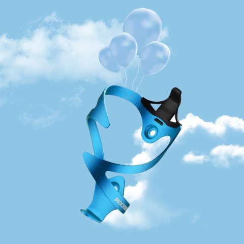 Uchwyt aluminiowy rowerowy na bidon butelkę - niebieski ROCKBROS