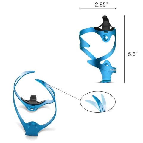 Uchwyt aluminiowy rowerowy na bidon butelkę - niebieski ROCKBROS