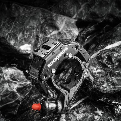 Dzwonek rowerowy w kształcie litery C - czarny ROCKBROS