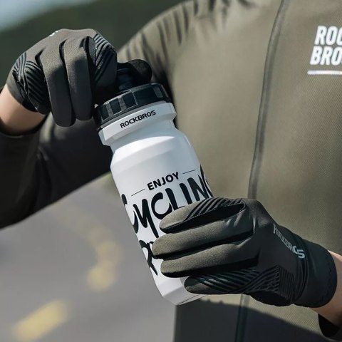 Rękawiczki rowerowe amortyzujące rozmiar L - zielono-czarne ROCKBROS