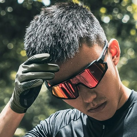 Rękawiczki rowerowe amortyzujące rozmiar L - zielono-czarne ROCKBROS