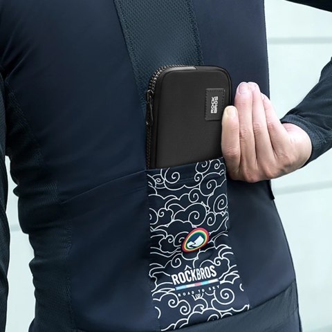 Saszetka rowerowa na telefon klucze portfel karty pieniądze 0.15l - czarna ROCKBROS