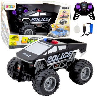 Auto Terenowe Policyjne Off-Road RC Zdalnie Sterowane Czarne 1:16 LEAN Toys