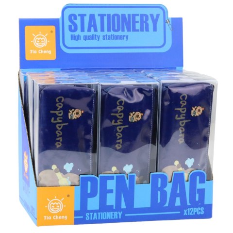 Piórnik Szkolny Przybornik Kapibara Myjąca Zęby Granatowy 20 x 8,5 x 4 cm LEAN