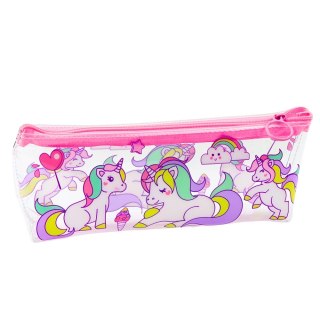 Piórnik Szkolny Przybornik Przeźroczysty Jednorożce 20 x 8,5 x 4cm LEAN