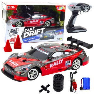 Samochód Wyścigowy Auto Do Driftu RC Czerwono Czarny 30km/h 1:16 LEAN Toys