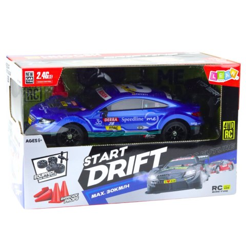 Samochód Wyścigowy Auto Do Driftu RC Niebieskie 30km/h 1:16 LEAN Toys
