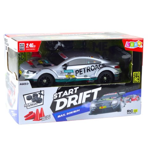 Samochód Wyścigowy Auto Do Driftu RC Srebrne 30km/h 1:16 LEAN Toys