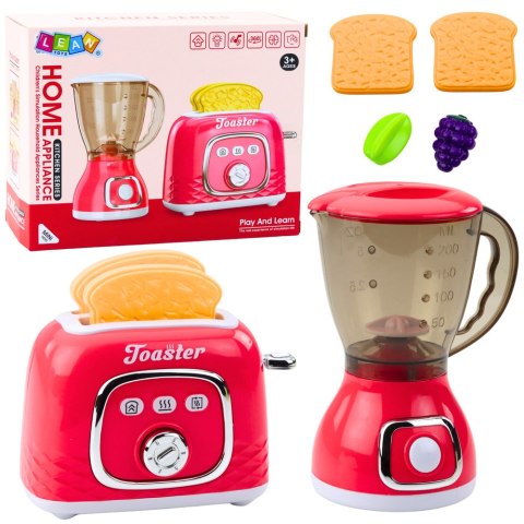 Zestaw Urządzeń Kuchennych Toster Blender Światła Dźwięki Różowy LEAN Toys
