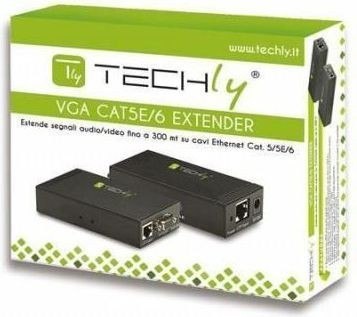 Extender VGA po kablu Cat5e/6 do 300m z audio Techly