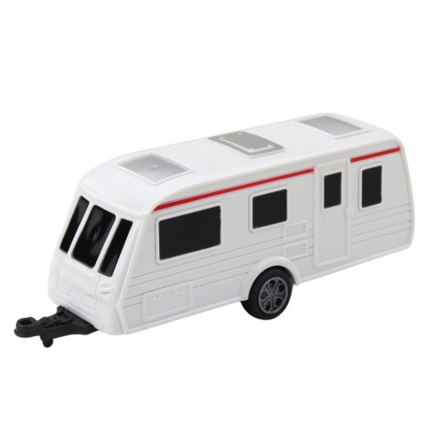 Zestaw Samochód Metalowy Z Kamperem Przyczepa Czerwony LEAN Toys