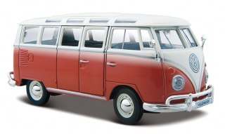 Model metalowy Volkswagen Samba biało-czerwiny Maisto