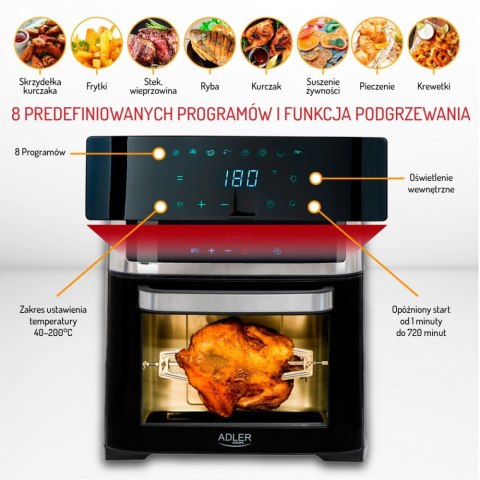 Piekarnik beztłuszczowy 8w1 13l AD 6309 Adler