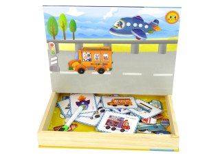 Magnetyczna Układanka Książka Transport Puzzle Karty LEAN Toys