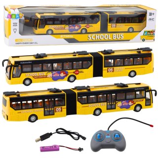 Autobus Szkolny Trolejbus Przegubowy Zdalnie Sterowany RC 1:32 Żółty LEAN Toys