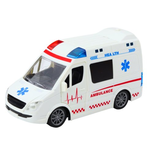 Karetka Ambulans Zdalnie Sterowany RC Światła Dźwięki 1:20 Biały LEAN Toys