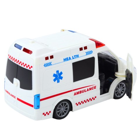 Karetka Ambulans Zdalnie Sterowany RC Światła Dźwięki 1:20 Biały LEAN Toys