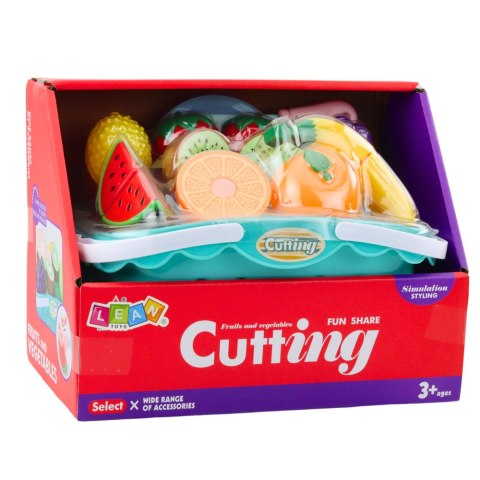 Zestaw Owoce Do Krojenia Na Rzep Talerzyki Nóż Koszyk LEAN Toys