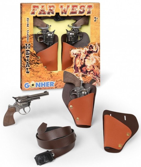 Zestaw rewolwerów kowbojskich, metalowe GONHER 147/0 Pulio