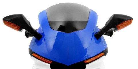 Motorek R1 Superbike elektryczny dla dzieci Niebieski + Kółka pomocnicze + Klakson + Światła LED