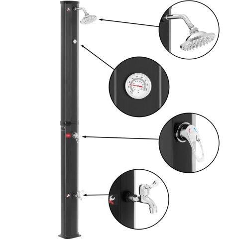 Prysznic natrysk ogrodowy turystyczny solarny z termometrem i zbiornikiem 35 l UNIPRODO