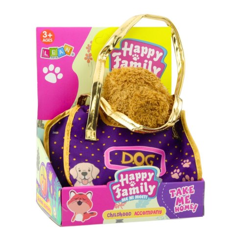 Piesek W Torebce Pluszowy Maskotka Przytulanka Jasnobrązowy LEAN Toys