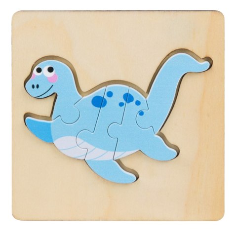 Układanka Drewniana Puzzle Kolorowa 11 x 11cm Mix LEAN TOYS