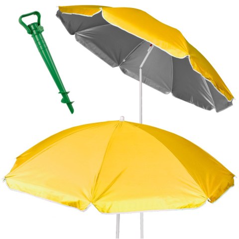 Parasol ogrodowy plażowy regulowany łamany składany UV 150cm żółty Kik Sp. z o. o. Sp. k.