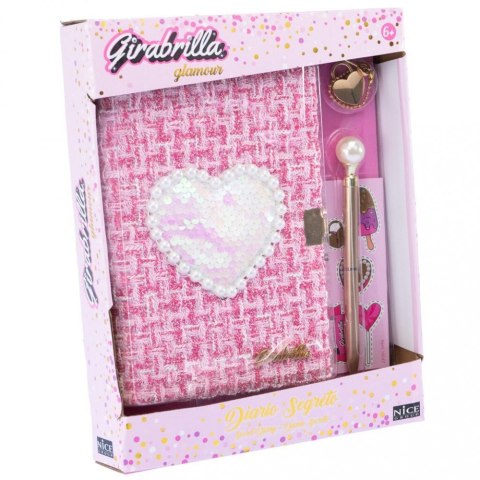 Pamiętnik tweedowy z cekinowym serduszkiem Nice