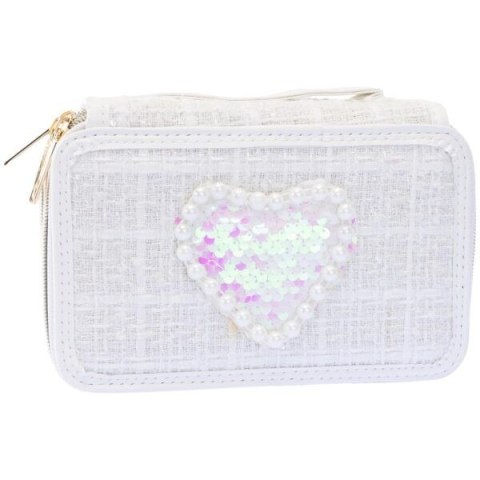 Piórnik tweedowy 3 poziomy biały Nice