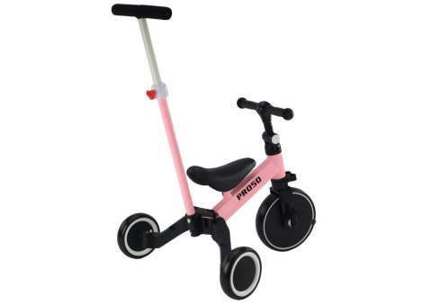 Rower Trójkołowy PRO50 Rowerek Z Rączką Do Prowadzenia Różowy LEAN Trike