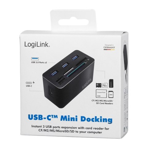 Stacja dokująca USB3.2 8-portów, mini Czarna LogiLink