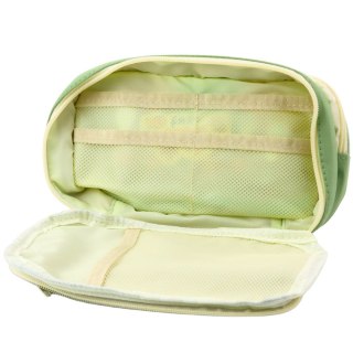 Piórnik Szkolny Dwukomorowy Z Kieszonkami Pojemny Zielony 22cm LEAN