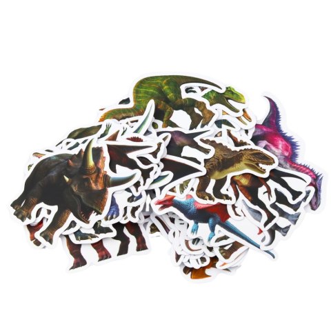 Zestaw Naklejek Dla Dzieci Z Dinozaurami 4-7cm 50szt LEAN TOYS