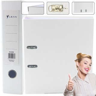 Segregator Na Dokumenty A4/75mm Mechanizm Dźwigniowy Biały LEAN