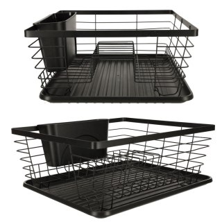 Suszarka do naczyń ociekacz na naczynia sztućce taca czarna Kik Sp. z o. o. Sp. k.
