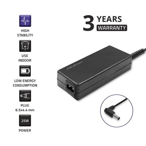 Zasilacz do monitora LG | 25W | 19V | 1.3A | 6.5*4.4 |+ kabel zasilający Qoltec