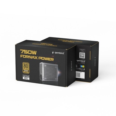 Zasilacz ATX 750W aktywne PFC 12 cm fan 80+Bronze color box Gembird