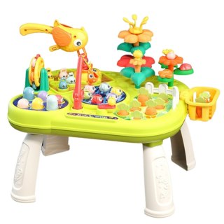 Stoliczek Edukacyjny Interaktywny Ogród Gra Whack A Mole Łowienie Rybek LEAN Toys