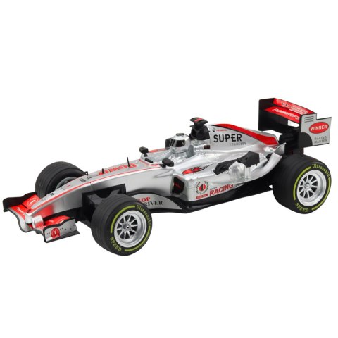 Wyścigówka Zdalnie Sterowana RC Kierownica Światła Dźwięki 1:12 Srebrna LEAN Toys