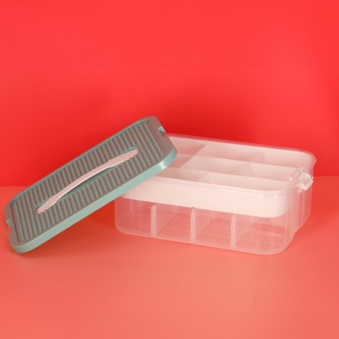 Organizer pudełko pojemnik na klocki zabawki drobiazgi z pokrywą przegródkami Kik Sp. z o. o. Sp. k.