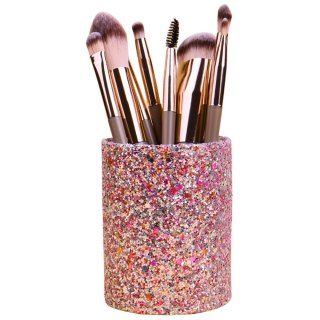 Pojemnik Kubek Na Pędzle I Akcesoria Brokatowy Różowy LEAN